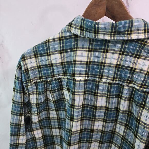 Carhartt Shirt Mens Medium Long Sleeve Button Up Plaid Green Collared - Picture 6 of 12